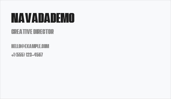 NavadaDemo Business Card