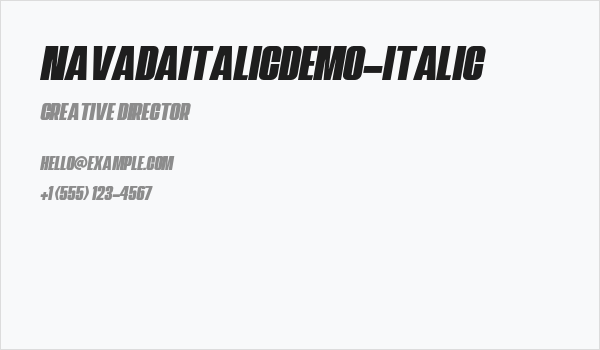 NavadaItalicDemo-Italic Business Card