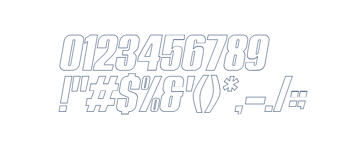 NavadaOutlineItalicDemo-OutlineItalic Other Characters