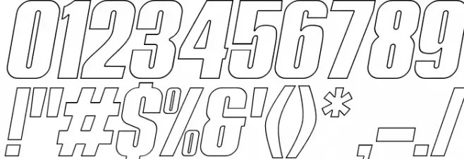 NavadaOutlineItalicDemo-OutlineItalic Font OTHER CHARS