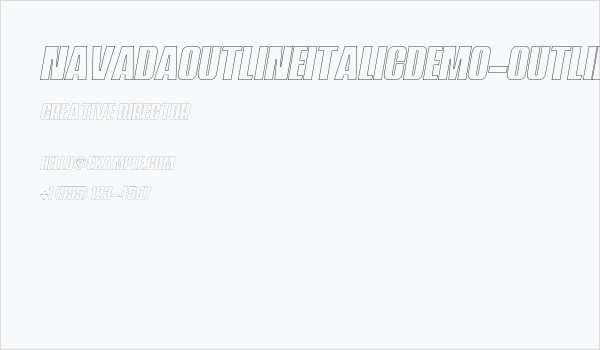 NavadaOutlineItalicDemo-OutlineItalic Business Card