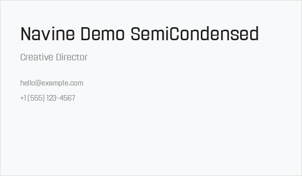 Navine Demo SemiCondensed Business Card