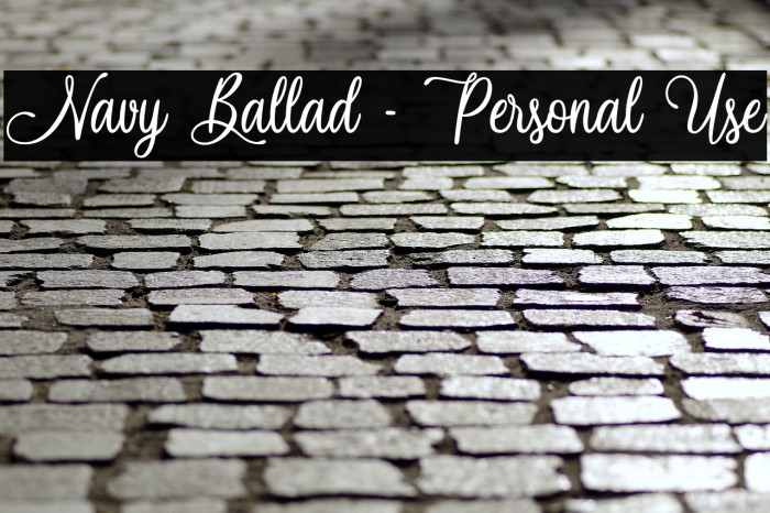 Navy Ballad - Personal Use Font examples