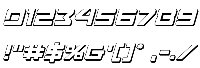 Navy Cadet 3D Italic Font OTHER CHARS