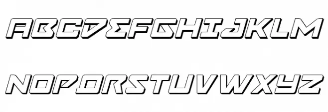 Navy Cadet 3D Italic Fonte MAIÚSCULAS