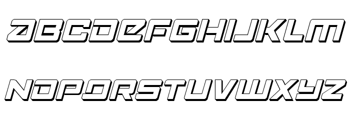 Navy Cadet 3D Italic Font LOWERCASE