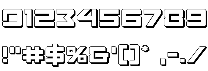 Navy Cadet 3D Font OTHER CHARS