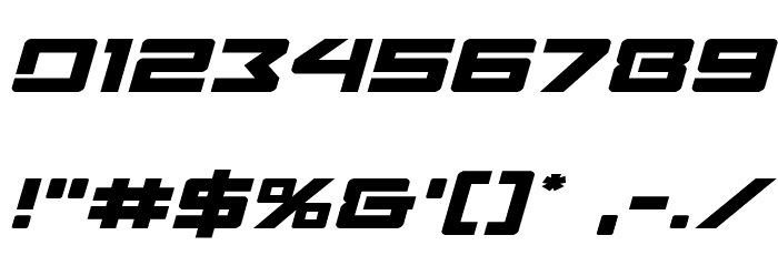 Navy Cadet Expanded Italic Font OTHER CHARS
