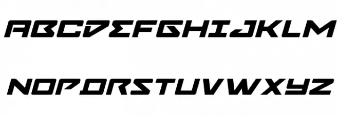 Navy Cadet Expanded Italic Caratteri MAIUSCOLE