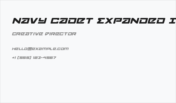 Navy Cadet Expanded Italic Business Card