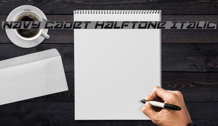 Navy Cadet Halftone Italic Font examples
