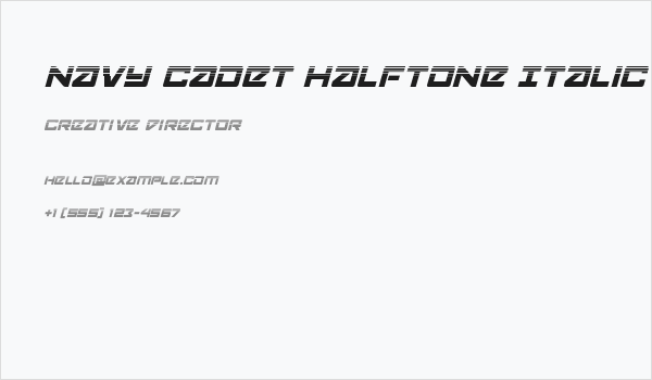 Navy Cadet Halftone Italic Business Card