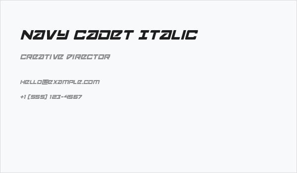 Navy Cadet Italic Business Card