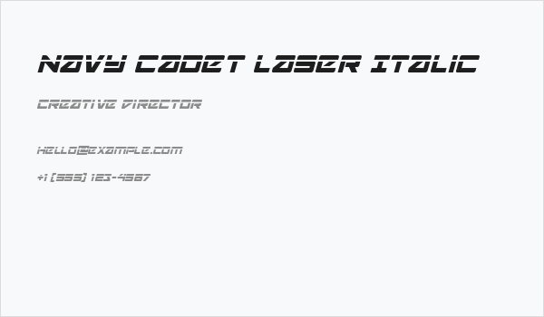 Navy Cadet Laser Italic Business Card
