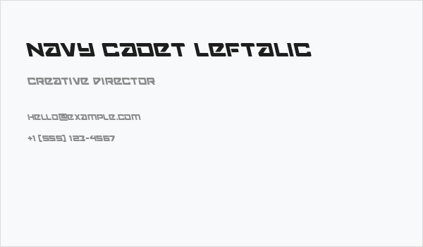 Navy Cadet Leftalic Business Card