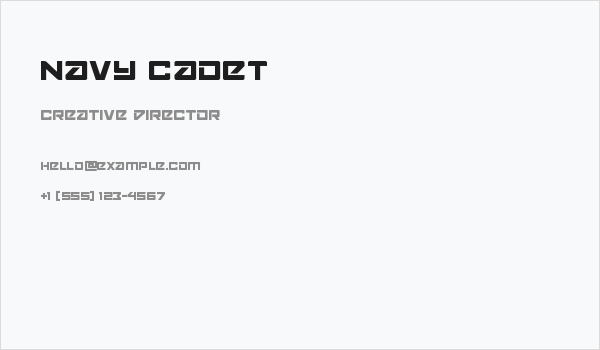 Navy Cadet Business Card
