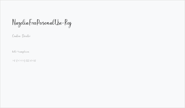 NazeliaFreePersonalUse-Reg Business Card