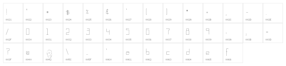 nada Regular Character Map