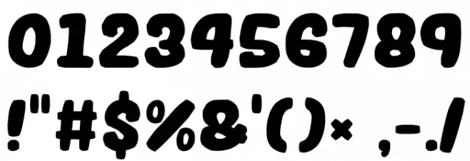 naname goma Font OTHER CHARS
