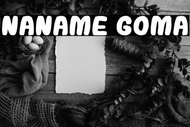 naname goma Font examples