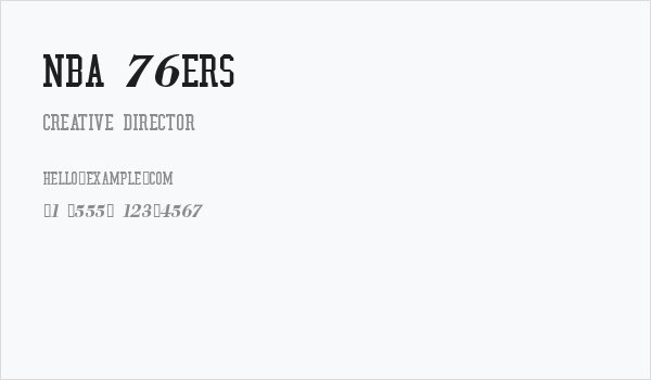 NBA 76ers Business Card