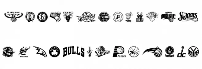 NBA EAST Schriftart Groß