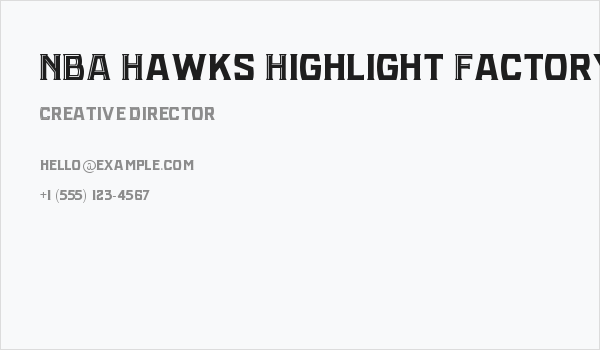 NBA Hawks Highlight Factory Business Card