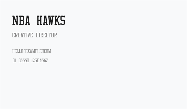 NBA Hawks Business Card