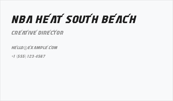 NBA Heat South Beach Business Card