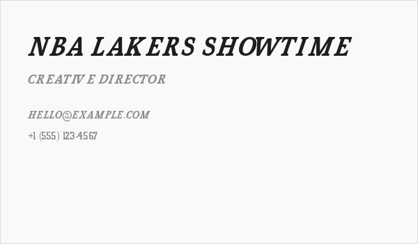 NBA Lakers Showtime Business Card