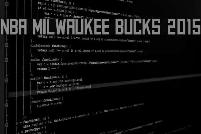 NBA Milwaukee Bucks 2015 Font examples