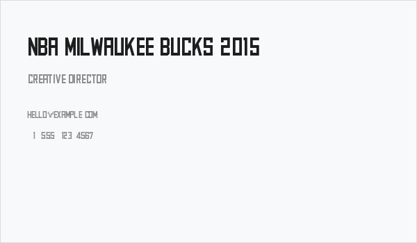 NBA Milwaukee Bucks 2015 Business Card