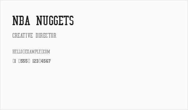NBA Nuggets Business Card