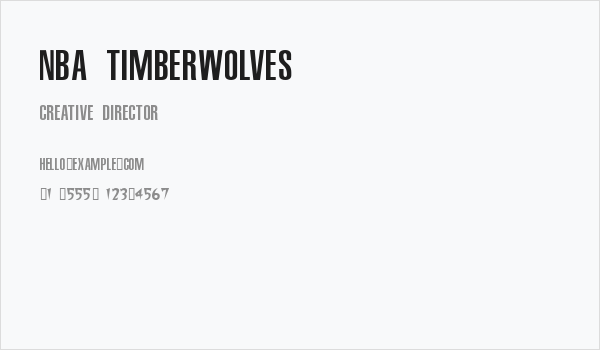 NBA Timberwolves Business Card