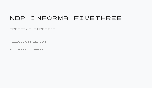 NBP Informa FiveThree Business Card