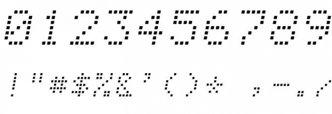 NBP Readout Font OTHER CHARS