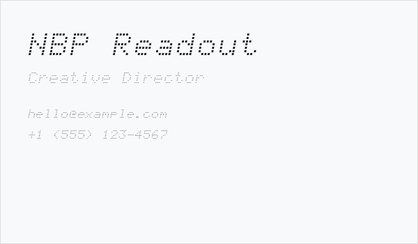 NBP Readout Business Card