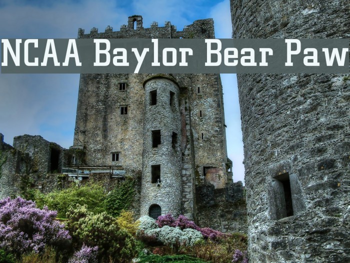NCAA Baylor Bear Paw Font examples