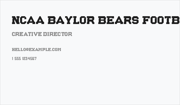 NCAA Baylor Bears Football Business Card