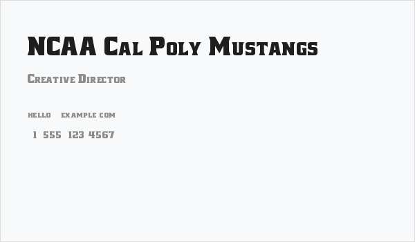 NCAA Cal Poly Mustangs Business Card
