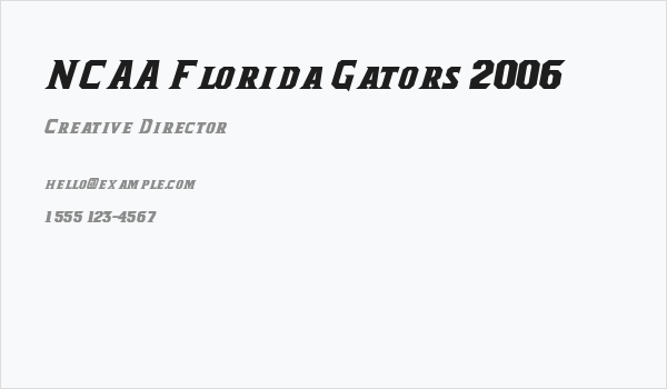 NCAA Florida Gators 2006 Business Card