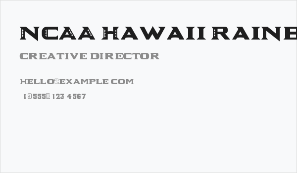 NCAA Hawaii Rainbow Warriors 2 Business Card
