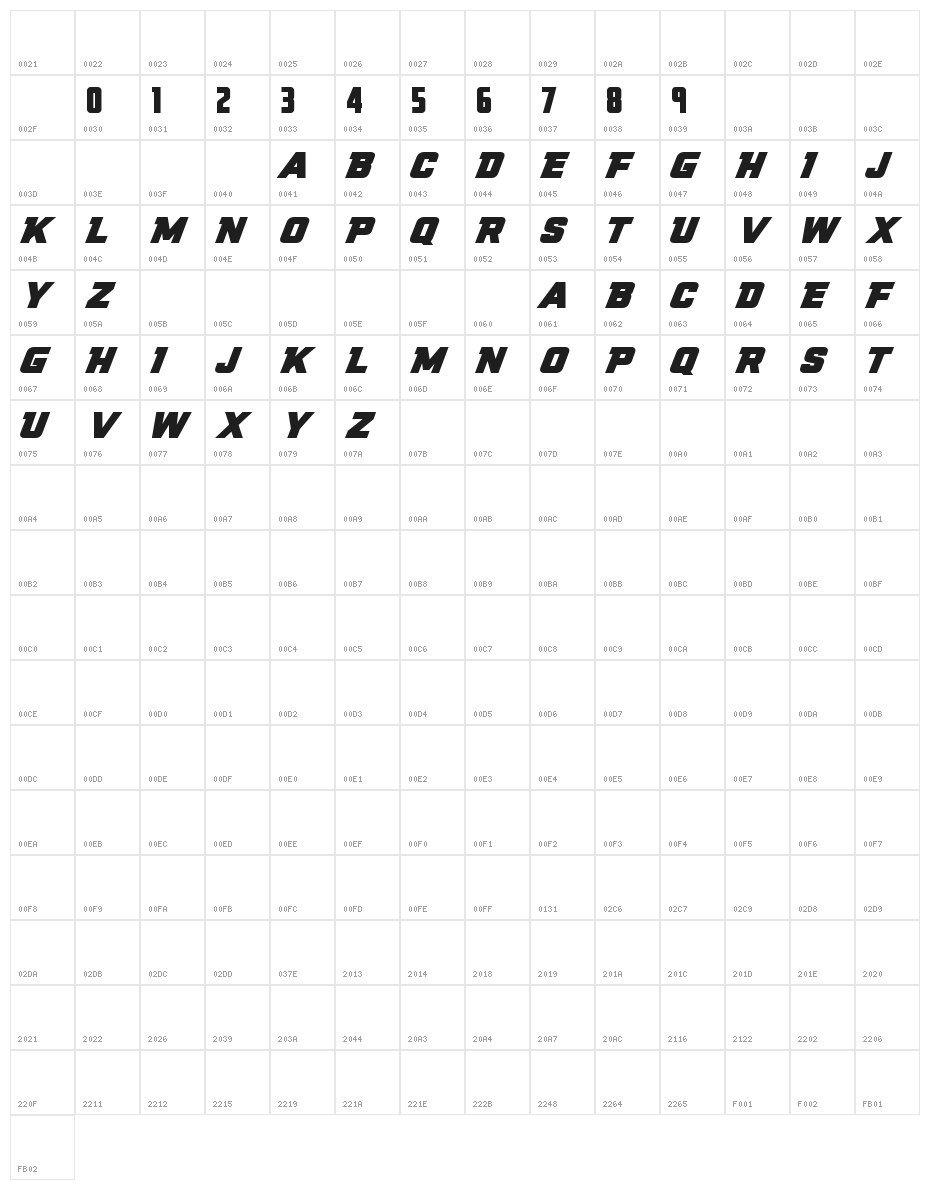 NCAA Illinois Fighting Illini Bold Character Map