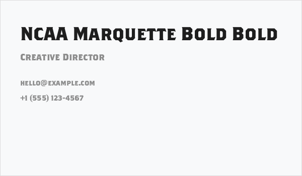NCAA Marquette Bold Bold Business Card