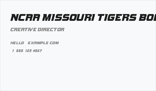 NCAA Missouri Tigers Bold Business Card
