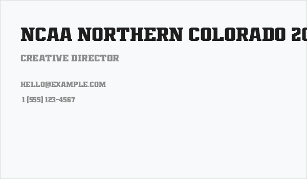 NCAA Northern Colorado 2015 Business Card