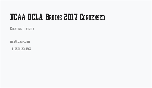 NCAA UCLA Bruins 2017 Condensed Business Card