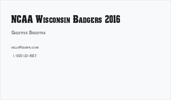 NCAA Wisconsin Badgers 2016 Business Card