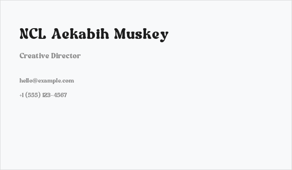 NCL Aekabih Muskey Business Card
