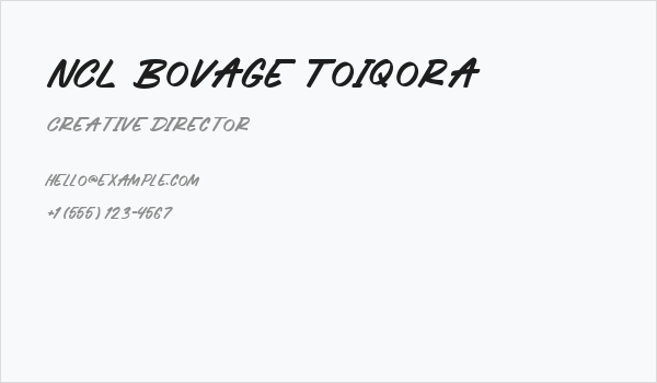 NCL Bovage Toiqora Business Card